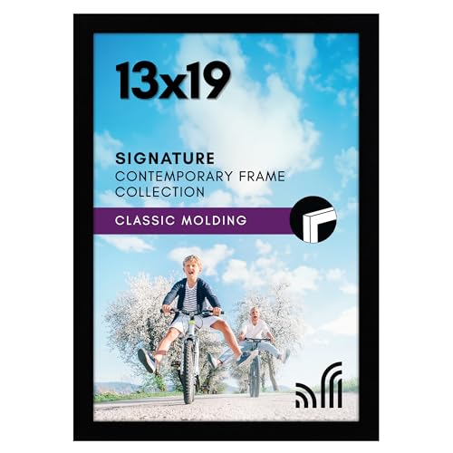 Americanflat 13x19 Picture Frame with Shatter-Resistant Glass - Signature Collection - Gallery-Style Frames Made of Engine...