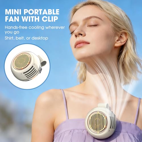 Linyuant Portable Silent Mini Bladeless Fan Clip On, Mini USB Rechargeable 360° Rotatable Fan, 2026 New Adjustable 3-Speed...