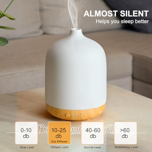 Ceramic Essential Oil Diffusers for Home, Decorative Bedroom Aromatherapy Scent Air Diffuser Ultrasonic Aroma Defusers 250...