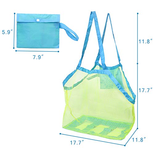 MeeJaa Mesh Beach Bag, Classic Mesh Beach Toy Tote Bag, Foldable Large Children's Toy Storage Bag, Used for Storage of Toy...