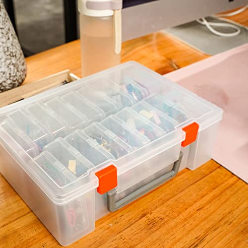 Letken 18 Pieces Small Plastic Craft 0rganizers and Storage, Transparent Box with Hinged Lid for Storage of Jewelry, Diamo...