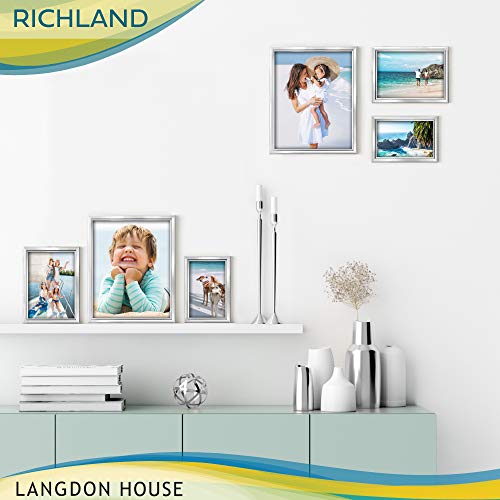 Langdon House 4x6 Silver Picture Frame - Distinguished Edging for Classic Style - Richland Collection