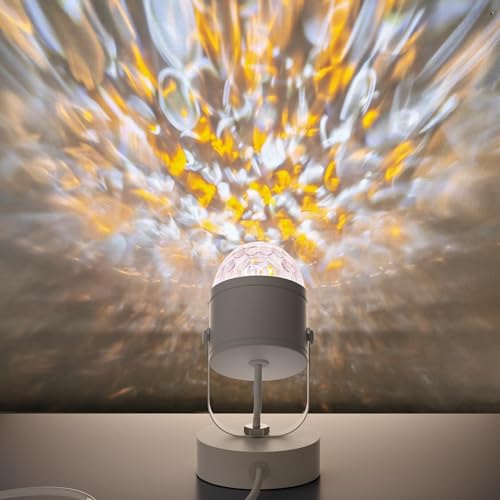 Joyzy Plug in Dynamic Ocean Wave Table Lamp Water Ripple Night Light Projector for Room Christmas Party Decoration Lightin...