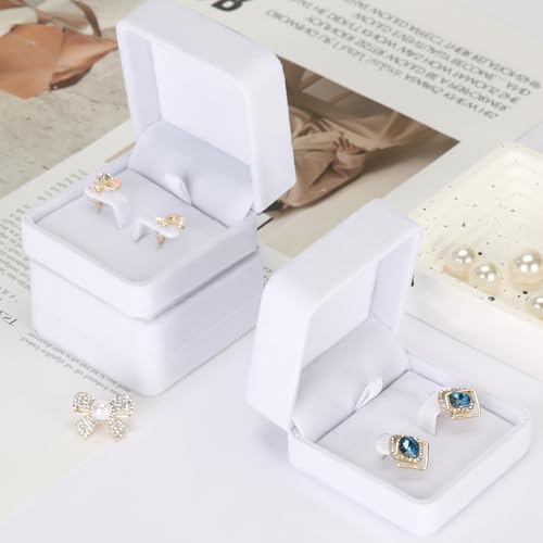 KUKUVR 6 Pieces Classic Velvet Jewelry Earring Gift Box for Stud Earring Necklace Pendant, Jewellry Earring Storage Displa...