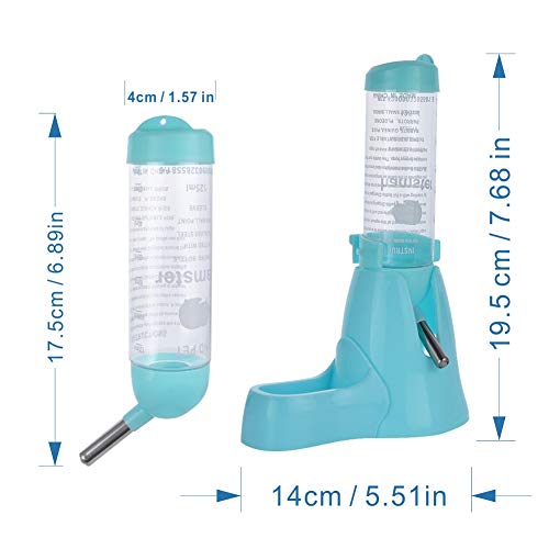 Guardians Hamster Water Bottle, Little Pet Automatic Drinking Bottle with Food Container Base Hut Hanging Water Feeding Bo...