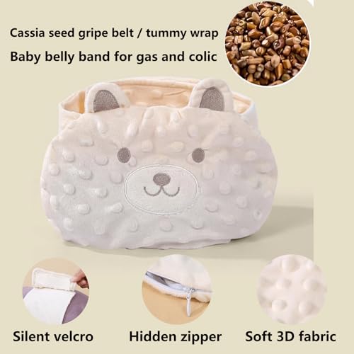 ISANPAN Baby Colic and Gas Relief - Cassia Seed Heated Tummy Wrap,Infant Warming Pad Belly Band Gripe Belt Relieves and So...