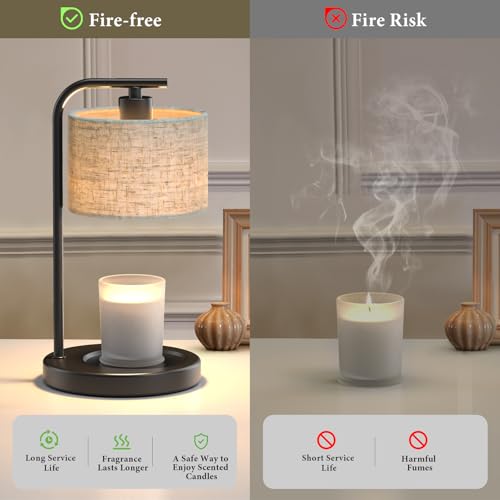 Spclsim Black Candle Warmer Lamp with Timer Dimmer, Electric Candle Warmer Wax Heater, Birthday Gifts for Women Her Mom, H...