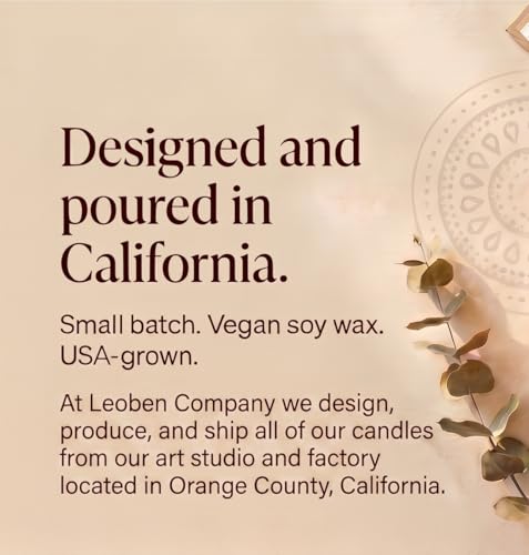 LEOBEN CO – Amber Saffron Scented Candle – 18oz, Heirloom Collection Design – 80 hr Burn Time – Poured in California Using...