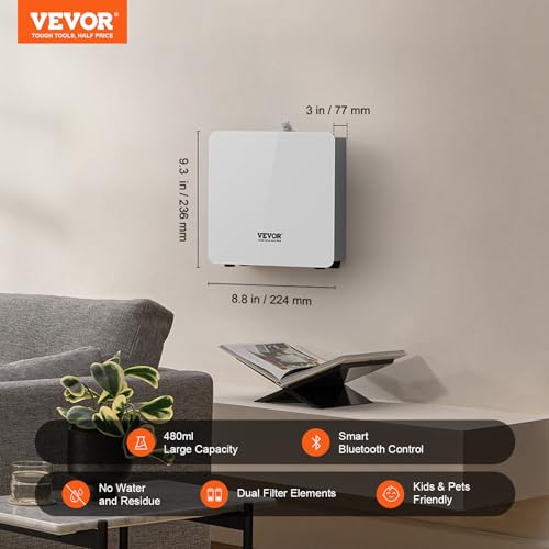 VEVOR Scent Air Machine for Home, 480ml Bluetooth Smart Essential Oil Diffuser with Cold Air Tech, Waterless Scent Diffuse...