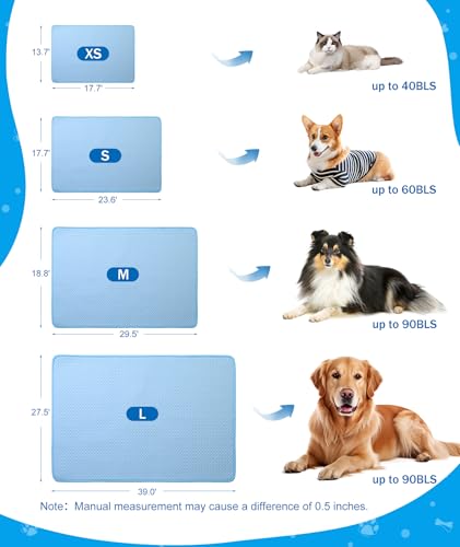 Upgraded Dog Cooling Mat for Medium Dogs Cats,Q-Max>0.45 Chill Cool Fiber Rapid Cooling,Breathable Non-Slip Crate Pad,Port...