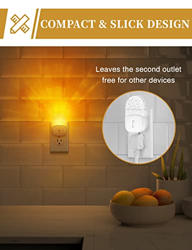 DORESshop Night Lights Plug Into Wall [2 Pack], Amber Warm Night Light, 1800K, Dusk to Dawn Sensor, Adjustable Brightness ...