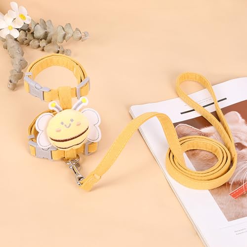WELLYUK Cat Harness and Leash Set for Outdoor Travel Walking Escape Proof Soft Safe Adjustable Kitten Puppy Small Strap Ki...