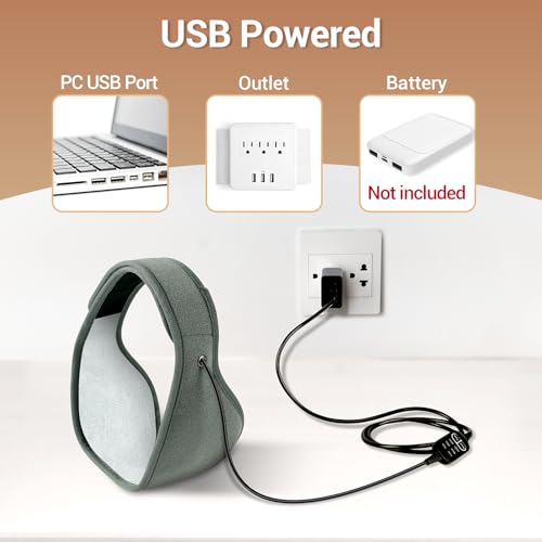 Comfytemp Face Heating Pad for TMJ Relief, Heated Face Mask with 3 Heat and Time Settings, USB Electric Wearable Heating P...