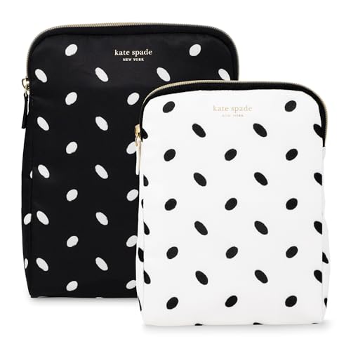 kate spade new york Insulated Snack Bag Keeper with Zipper, Reusable Thermal Sandwich Bag Holders for Lunch Bag (Almond Dot)