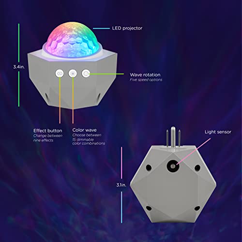Enbrighten Galaxy Projector Plug in Night Light for Kids LED Lights for Bedroom Space Nightlight Aurora Playroom Game Room...
