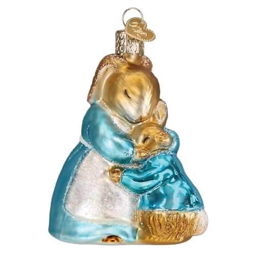 Old World Christmas Mrs. Rabbit and Peter Glass Blown Ornament for Christmas Tree, Handcrafted Holiday Decoration, Peter R...