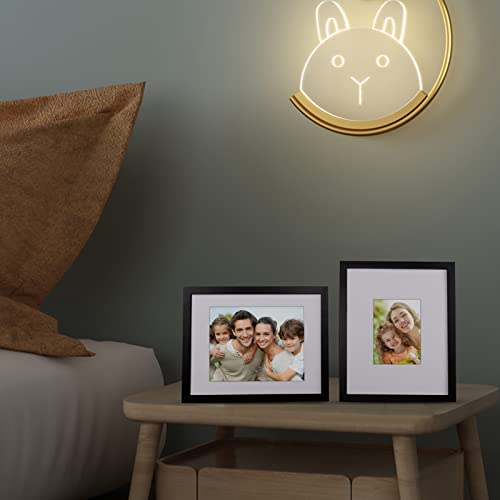 Egofine 11x14 Picture Frame Black - Photo Frame Made of Solid Wood Covered by Plexiglass for Table Top Display Pictures 5x...