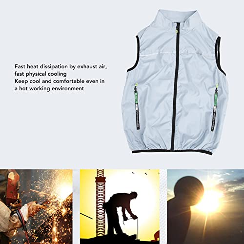 LiebeWH Body Cooling Vest Polyester Cooling Jacket 3 Speed Mode Air Conditioned Clothes with 2 Fans for Hot Weather Work