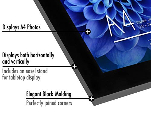 Americanflat A4 Picture Frame with Shatter-Resistant Glass - 8.3x11.7 Frame with Engineered Wood - Signature Collection - ...