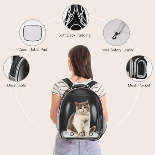 Cat Carrier Backpack, Pet Carrier Backpack Front Pack for Small Medium Cat Puppy Dog Carrier Backpack Bag Space Capsule, P...