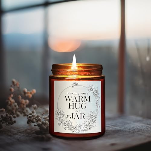 Briojoy Sending You Warm Hug in a Jar Candle - Friendship Gifts for Women Men Best Friend - Relaxing Gift for Her Him - Na...