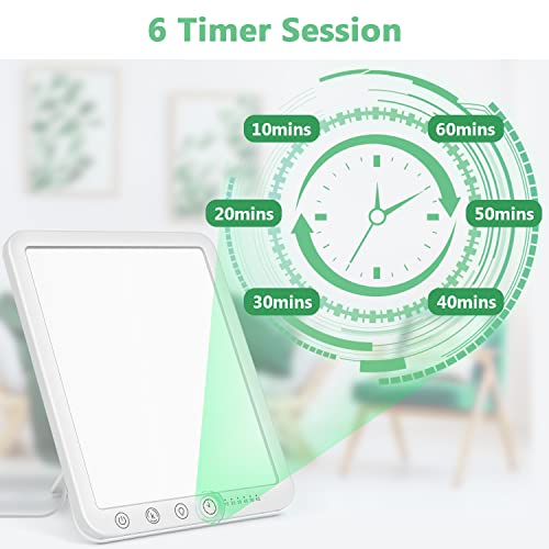 DIKAKO Light Therapy Lamp, 15000 Lx Sun Lamp,3 Color Temperature, 5 Levels of Adjustable Brightness and Timer Function Lig...