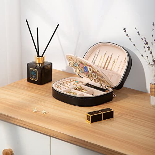 ProCase Travel Size Jewelry Box, Medium Portable Seashell-Shaped Jewelry Case, 2 Layer Jewelry Organizer in PU Leather for...