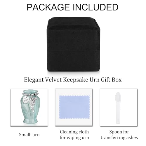 Dletay Small Urns for Human Ashes Keepsake with Box 2.85 Inch Memorial Mini Cremation Urn for Women Men Aluminum Decorativ...