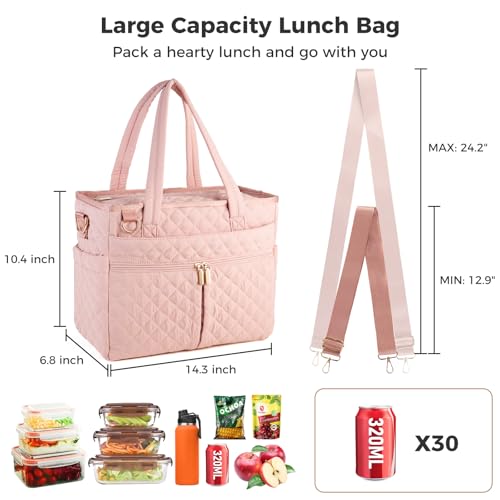 Lemoobolsa Extra-large lunch bag, Lunch box insulated for women tote bag, Soft Cooler Bag for Work Outdoor Picnic Trips
