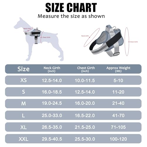 Bolux Dog Harness, No-Pull Reflective Dog Vest, Breathable Adjustable Pet Harness with Handle for Outdoor Walking - No Mor...