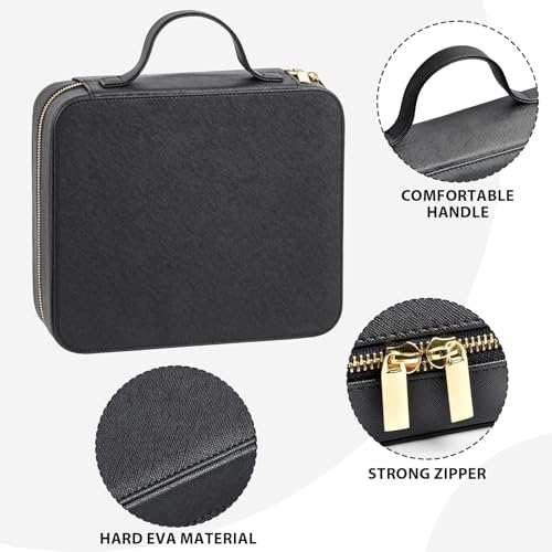 Luxury Velvet Ring Storage Organizer Case, Leather Ring Holder for Women/ Girls/ Mothers/ Wife, Portable Jewelry Display B...