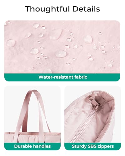 BAGSMART Tote Bag for Women, Tote Bag with Zipper Work Tote with Compartments Nurse Shoulder Hanbag for Travel, Gym