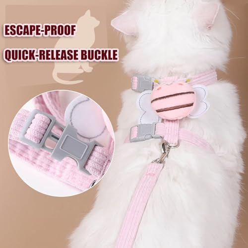 WELLYUK Cat Harness and Leash Set for Outdoor Travel Walking Escape Proof Soft Safe Adjustable Kitten Puppy Small Strap Cu...