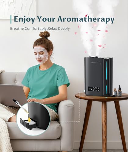 BREEZOME 6L Humidifiers for Bedroom Large Room & Essential Oil Diffuser, Ultrasonic Top Fill Cool Mist Humidifiers for Bab...