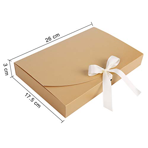 10Pcs Gift Boxes with Ribbon Bowknot Kraft Paper Gift Bag Envelope Wrapping Box Scarf Lingerie Necklace Shirt Gift Packagi...