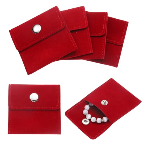 uxcell 6 Pcs Velvet Jewelry Pouches with Snap Button 2.8x2.8 Inch,Soft Jewelry Pouches Storage Bags Small Velvet Gift Bags...