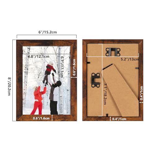 PHAREGE 5x7 Picture Frame Bulk Brown, Set of 18 MDF Wood Grain Frame for Display 5 by 7 Family Wedding Photos on Tabletop ...