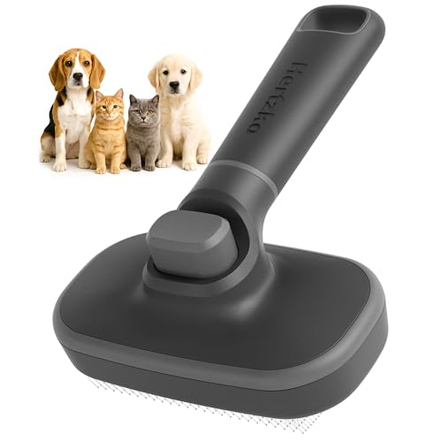 Hertzko Self Cleaning Slicker Brush for Cats & Dogs – Grooming Tool for Shedding Long & Short Hair – Retractable Bristles...