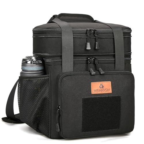 HSHRISH Expandable Large Tactical Lunch Box for Adults, Durable Insulated Lunch Bag with Shoulder Strap, Soft Cooler Bag f...