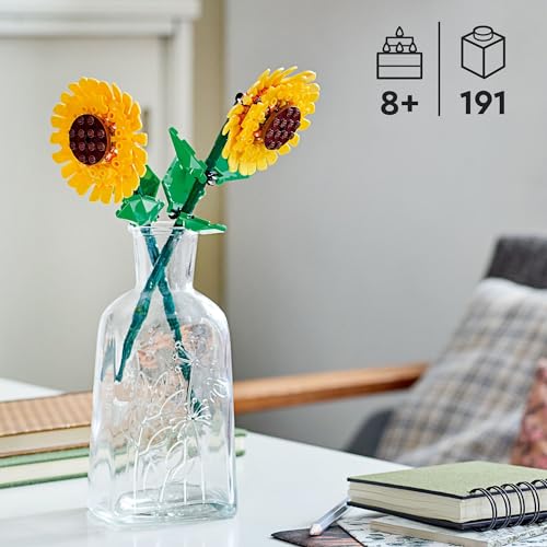LEGO Sunflowers Building Toy for Kids, Girls and Boys Ages 8+ - Artificial Sunflowers for Home Decor and Display - Birthda...