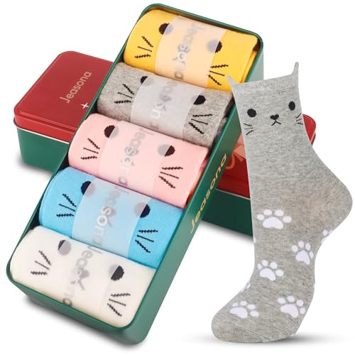 Jeasona Women's Cute Animal Socks Gifts for Women Wife Mom Girlfriend Daughter
