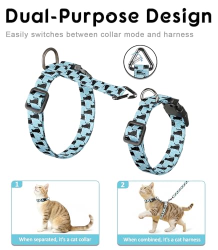 Halypet Cat Harness and Leash Set, Escape Proof 3-in-1 Adjustable Harness for Cats & Kitten, Soft Lightweight, Easy On & C...