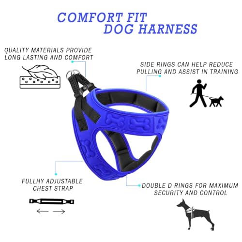 Comfort Fit No Pull Dog Harness – Adjustable Step-in Vest for Small, Medium & Large Dogs, Soft Padded with Leash Clips, Re...