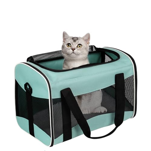 Cat Carrying Case Pet Dog Carrier Soft-Sided Cat Bag Airline Approved, Pet Travel Carrier Up to 15 Lbs, Collapsible Cats C...