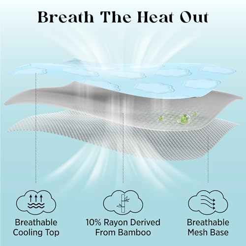 LE SURE Dog Cooling Mat for Extra Large Dogs -Q-Max>0.5 XL Breathable Thin Cool Crate Pad with Chill Cold Fiber and Innova...