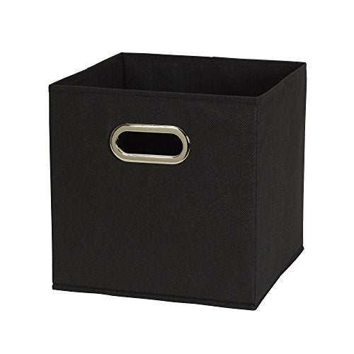Household Essentials Foldable Fabric Storage Bins 6 Piece Set, Strong Poly-Woven Fabric, Sturdy Chipboard Sides, Grommet F...