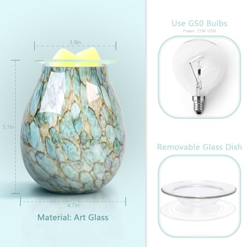 Electric Wax Melts Warmer Burner Essential Oil Warmer Wax Tart Burner Fragrance Night Light Aroma Decorative for Home Offi...