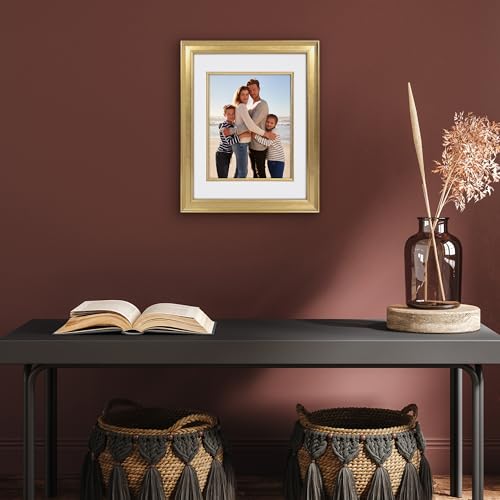 Americanflat 11x14 Picture Frame with Decorative Inner Mat Accent - Displays 8x10 Photos with Mat or 11x14 Without - Veran...