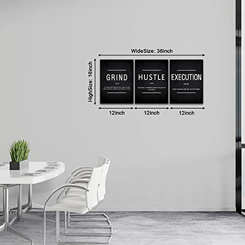 KAWAHONE Canvas Painting Wall Art, Grind Hustle Execution Motivational Wall Art Decoration Posters Prints for Living Room ...