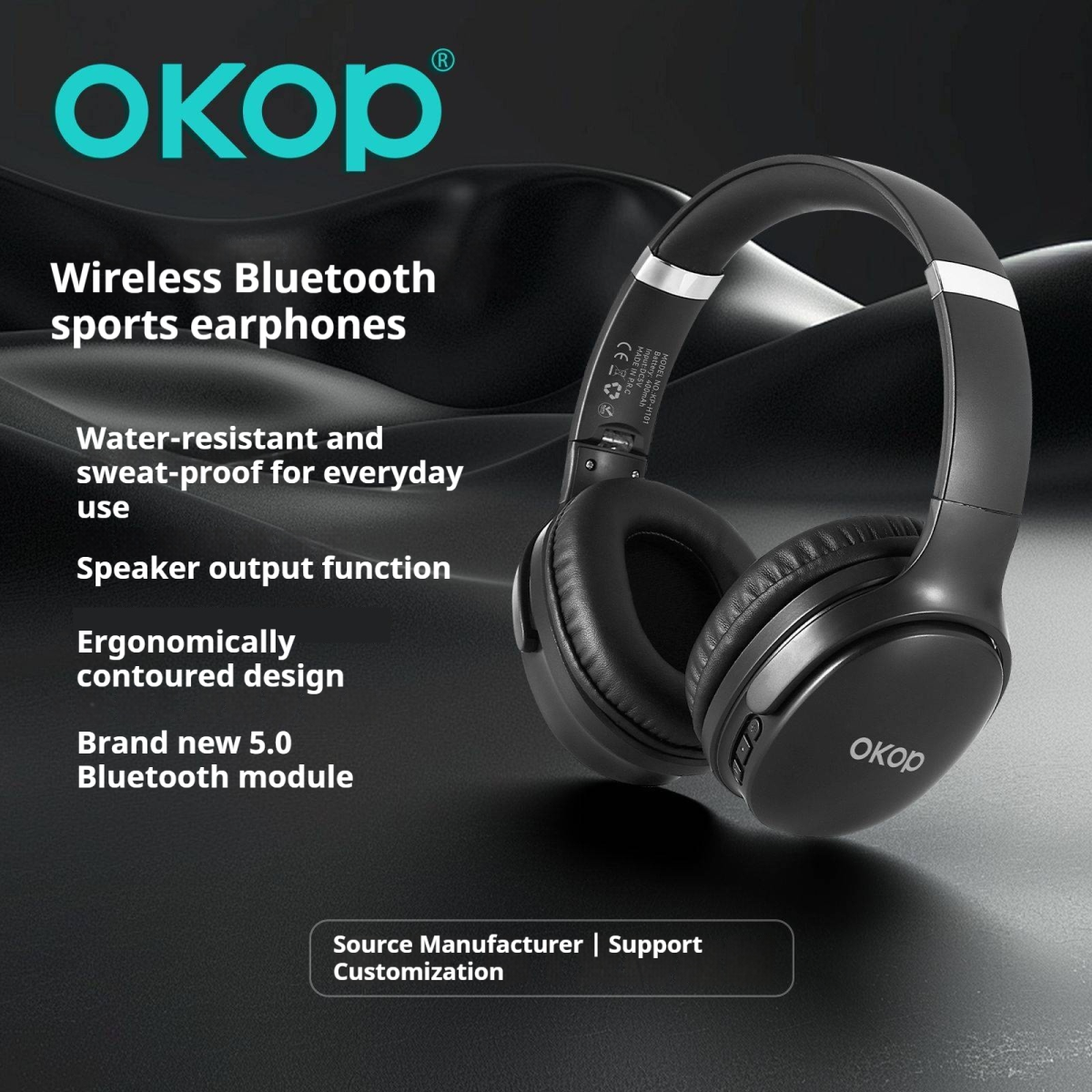 KP-H101 Best-Selling In-Stock Over-Ear Bluetooth Noise-Canceling Headphones Waterproof Sweatproof Sports Ready Ultra-Long Battery Life Low-Latency Gaming
